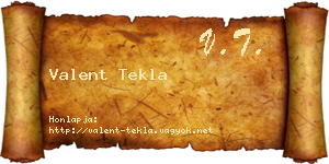 Valent Tekla névjegykártya